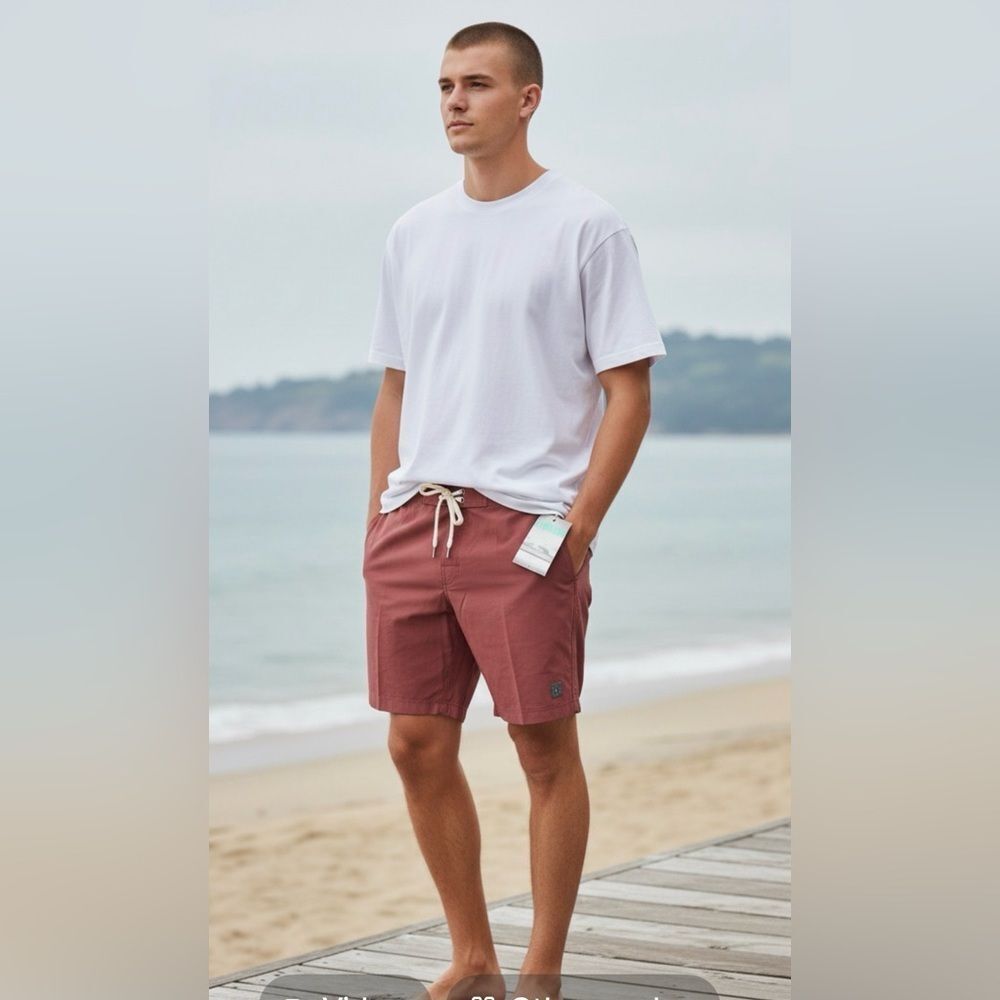NWT LinkSoul Men’s Boardwalker Golf Short Hybrid Swim Land/Sea Redwood -Size 36”